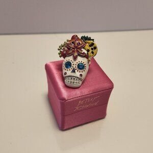 Betsey Johnson Colorful Sugar Skull Ring